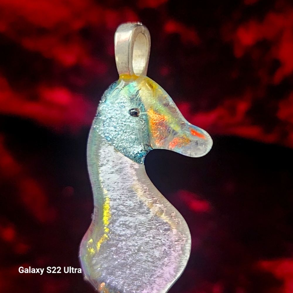 Seahorse glass design for necklace